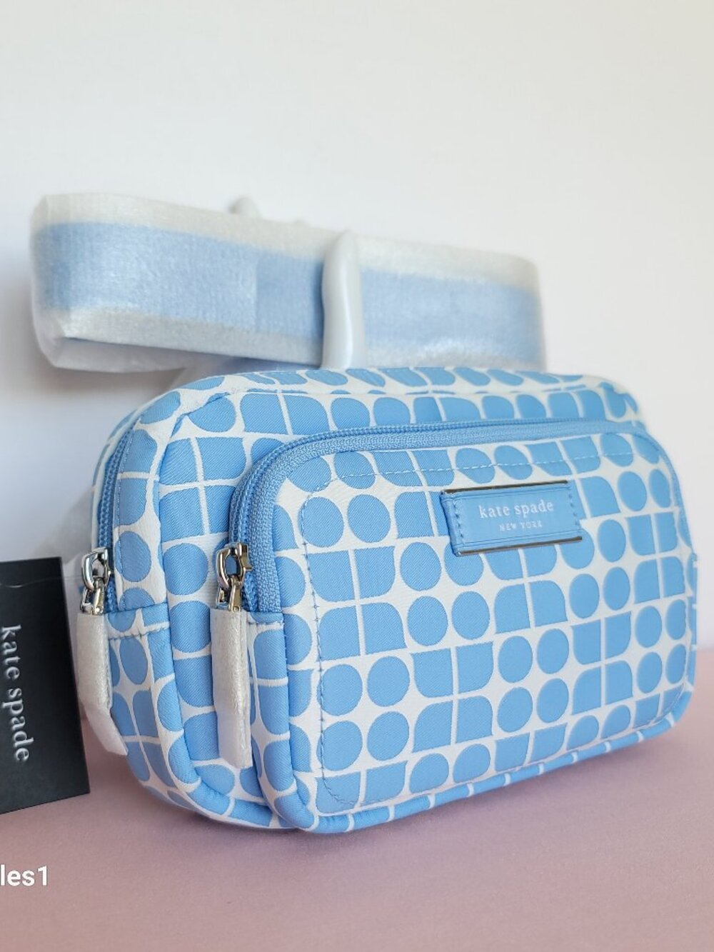 KATE SPADE Belt Bag Noel Jacquarded Printed Fabric Bag- Astral Blue color ⭐ - Picture 3 of 16
